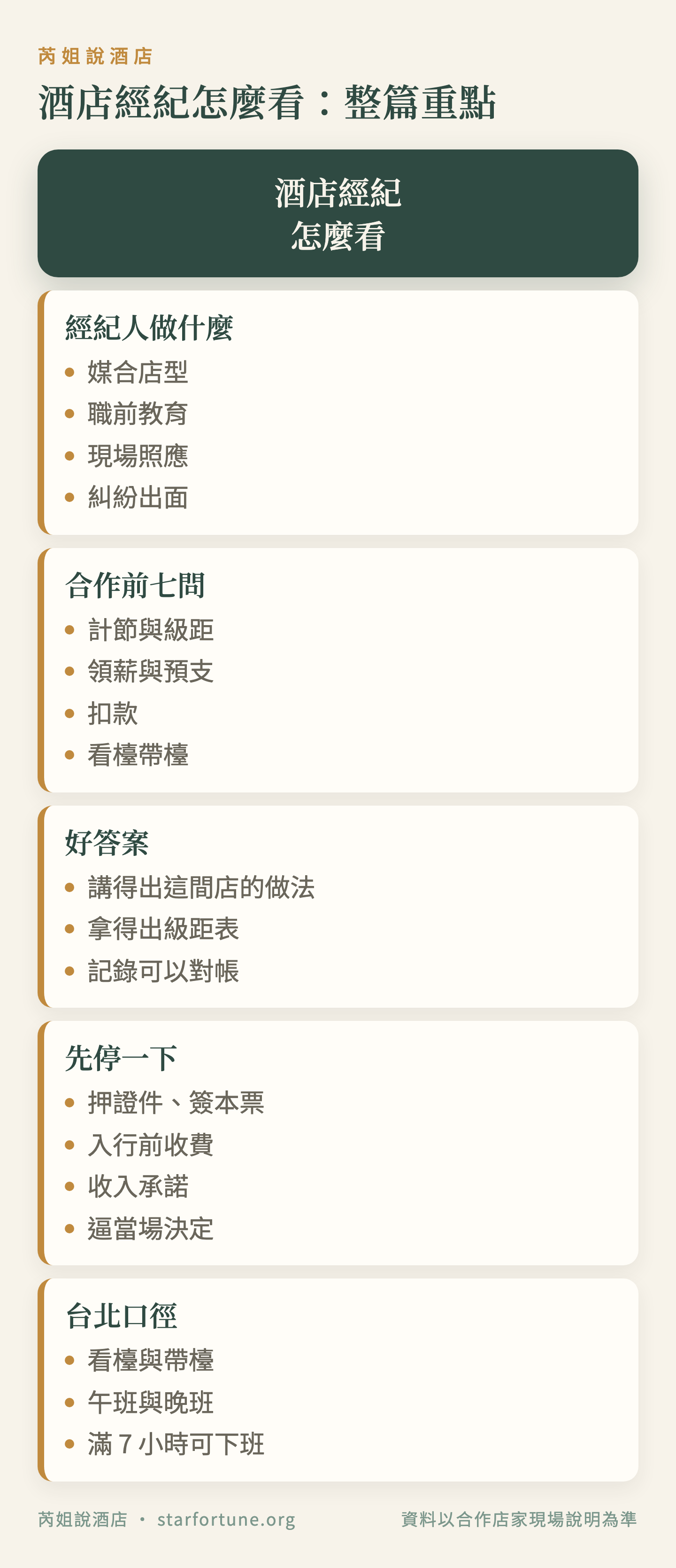 酒店經紀怎麼看:整篇重點