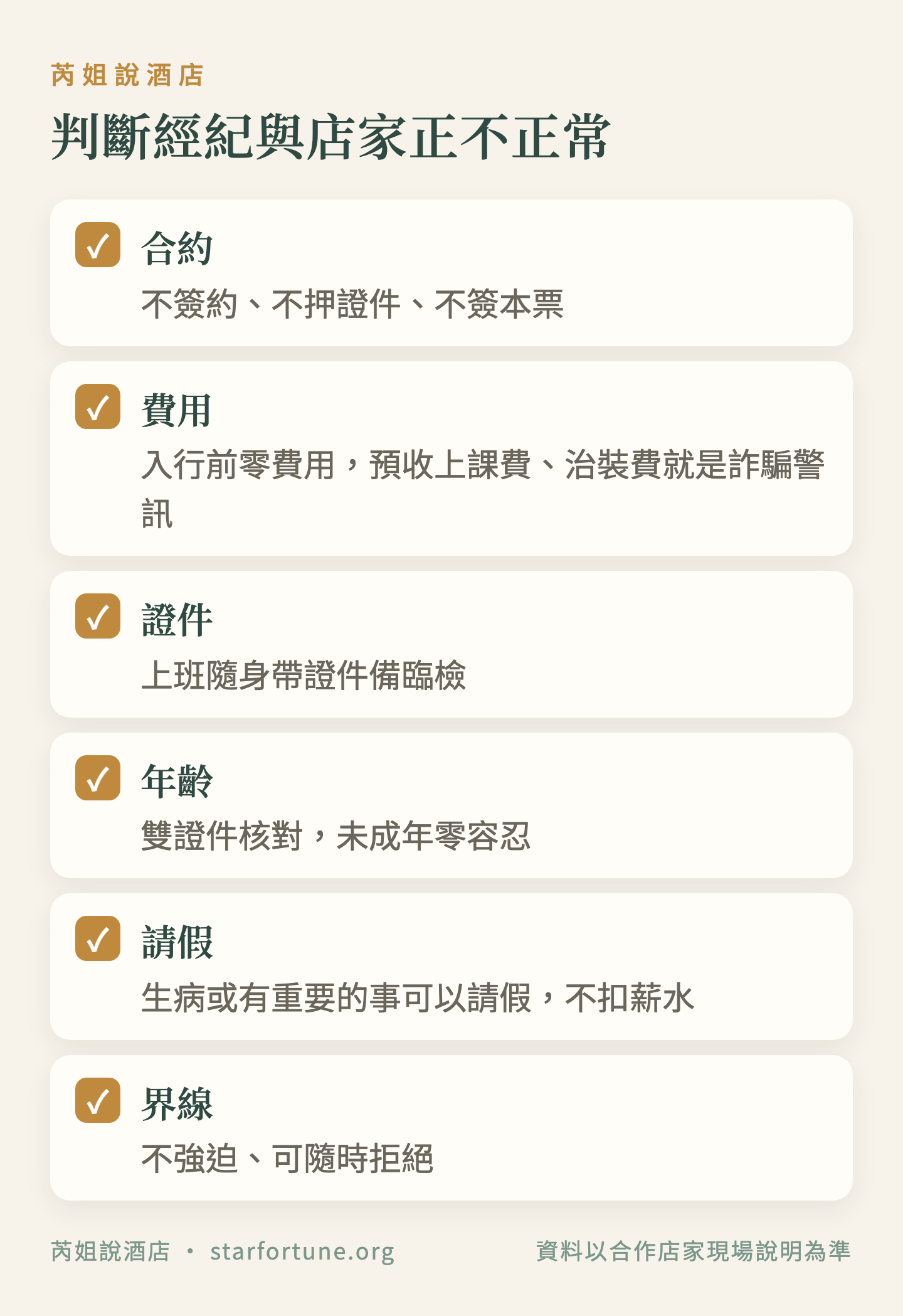 判斷經紀與店家正不正常