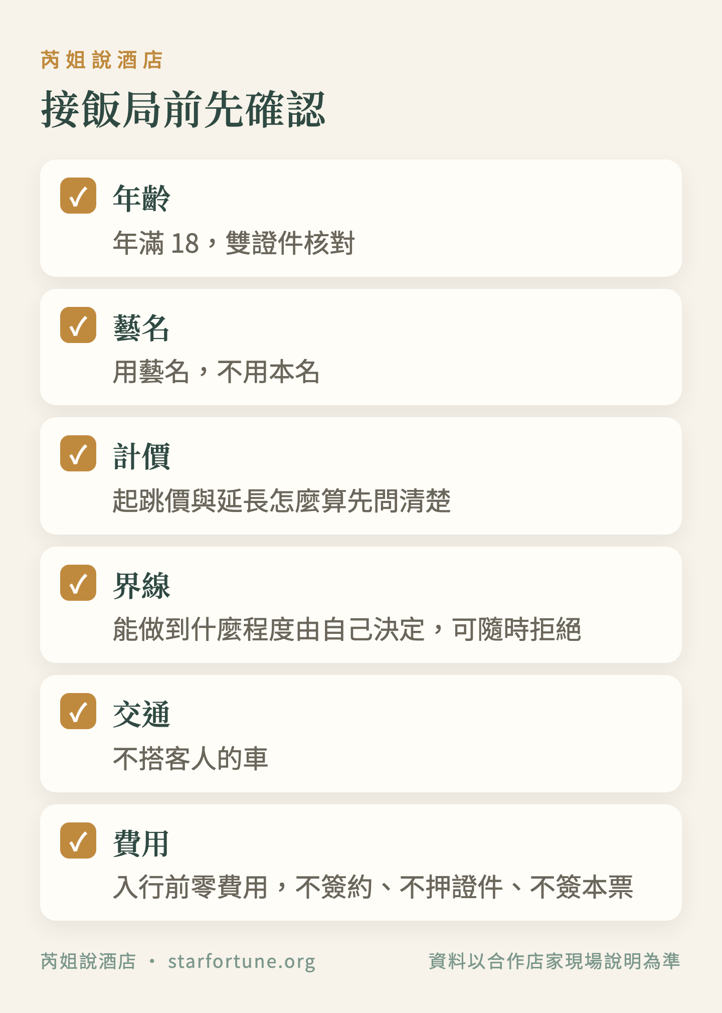 接飯局前先確認