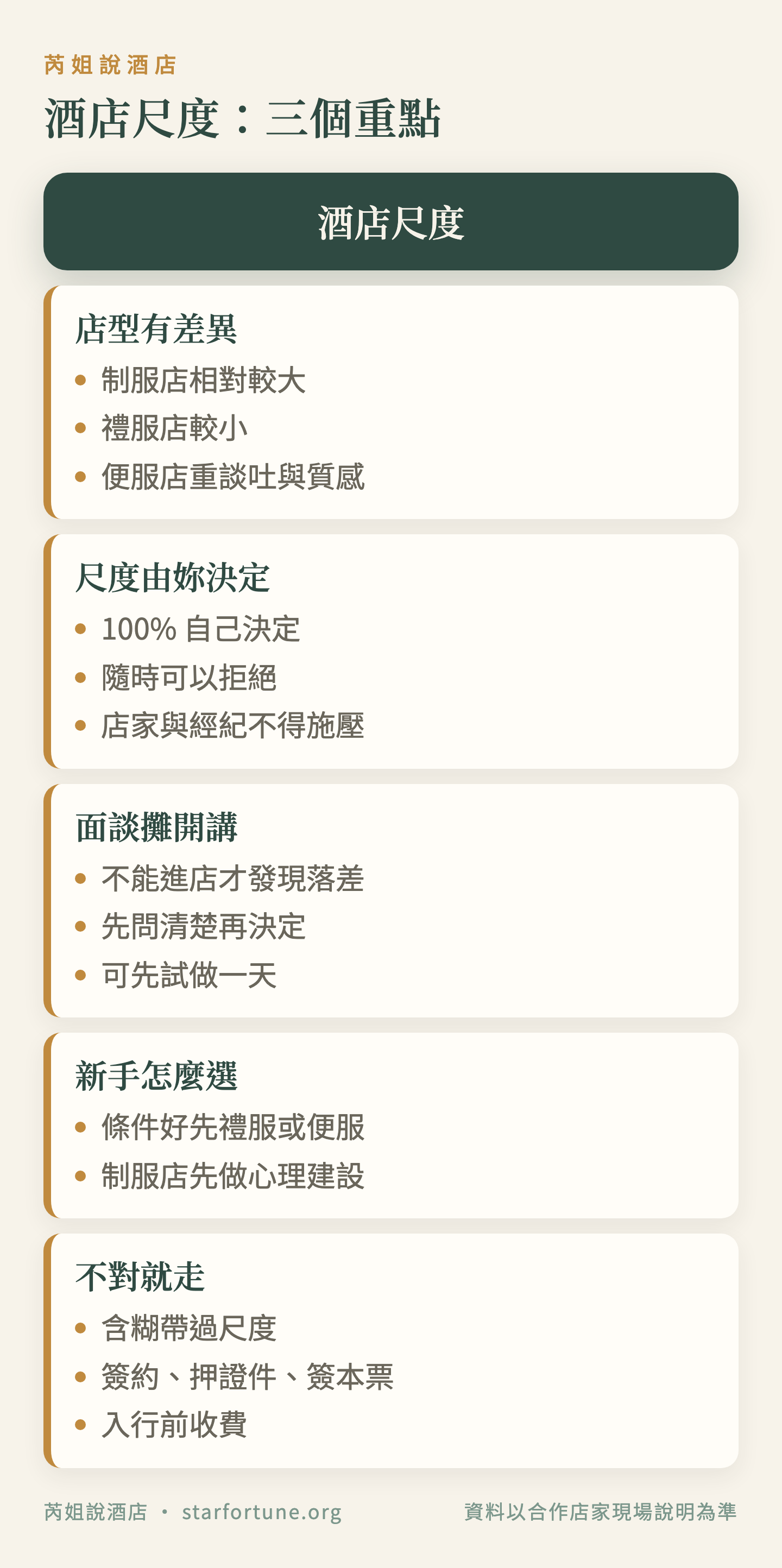 酒店尺度:三個重點